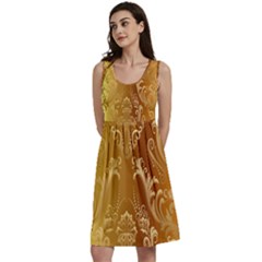 Golden Pattern Vintage Gradient Vector Classic Skater Dress by Ket1n9