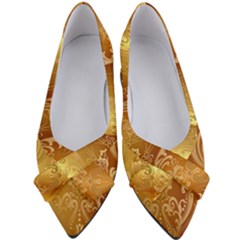 Golden Pattern Vintage Gradient Vector Women s Bow Heels by Ket1n9