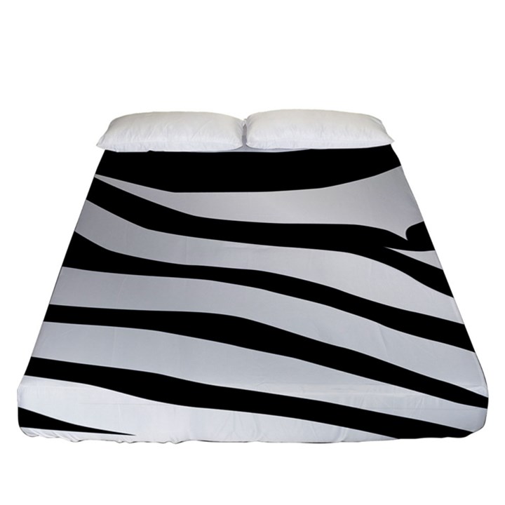 White Tiger Skin Fitted Sheet (King Size)