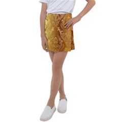 Golden Pattern Vintage Gradient Vector Kids  Tennis Skirt by Ket1n9