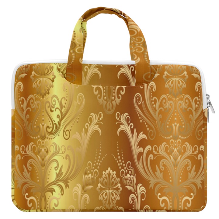 Golden Pattern Vintage Gradient Vector MacBook Pro 16  Double Pocket Laptop Bag 