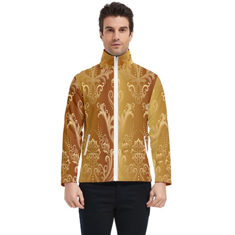 Golden Pattern Vintage Gradient Vector Men s Bomber Jacket by Ket1n9