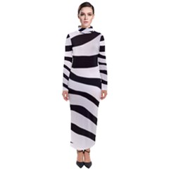 White Tiger Skin Turtleneck Maxi Dress by Ket1n9