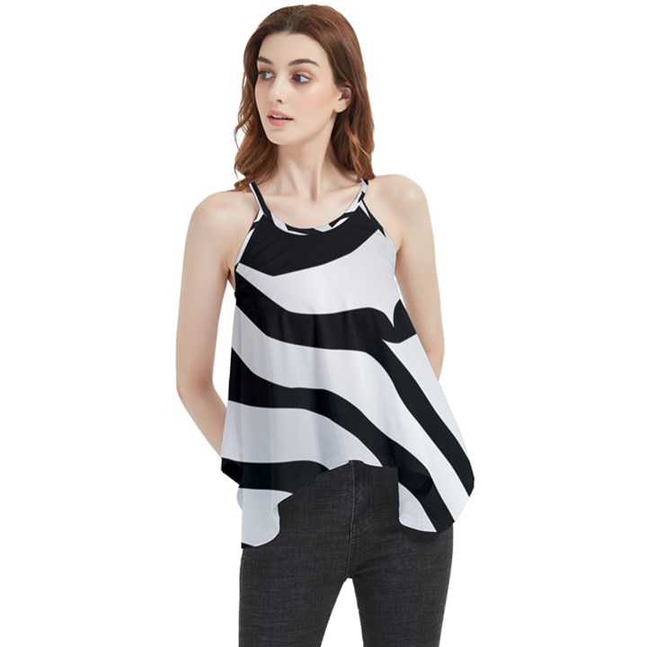 White Tiger Skin Flowy Camisole Tank Top