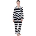 White Tiger Skin Women s Long Sleeve Satin Pajamas Set	 View1