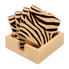 White Tiger Skin Bamboo Coaster Set