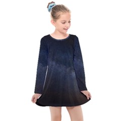 Cosmos-dark-hd-wallpaper-milky-way Kids  Long Sleeve Dress by Ket1n9