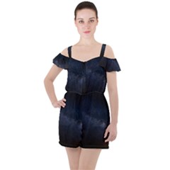 Cosmos-dark-hd-wallpaper-milky-way Ruffle Cut Out Chiffon Playsuit by Ket1n9