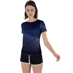 Cosmos-dark-hd-wallpaper-milky-way Back Circle Cutout Sports T-shirt by Ket1n9