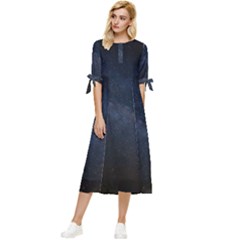 Cosmos-dark-hd-wallpaper-milky-way Bow Sleeve Chiffon Midi Dress by Ket1n9