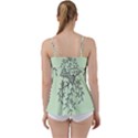 Illustration Of Butterflies And Flowers Ornament On Green Background Babydoll Tankini Top View2