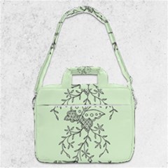 Illustration Of Butterflies And Flowers Ornament On Green Background Macbook Pro 13  Shoulder Laptop Bag  by Ket1n9