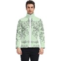 Illustration Of Butterflies And Flowers Ornament On Green Background Men s Bomber Jacket View1