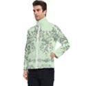 Illustration Of Butterflies And Flowers Ornament On Green Background Men s Bomber Jacket View3