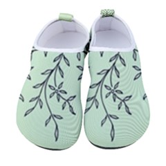 Illustration Of Butterflies And Flowers Ornament On Green Background Kids  Sock-style Water Shoes by Ket1n9