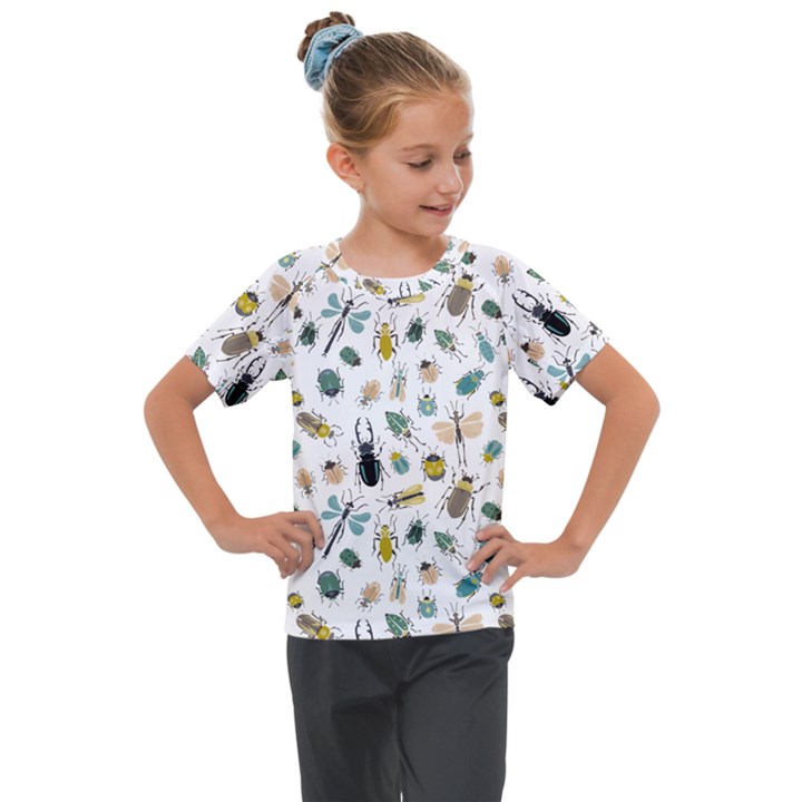 Insect Animal Pattern Kids  Mesh Piece T-Shirt