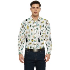 Insect Animal Pattern Men s Long Sleeve Pocket Shirt  by Ket1n9