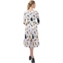 Insect Animal Pattern Ruffle End Midi Chiffon Dress View2