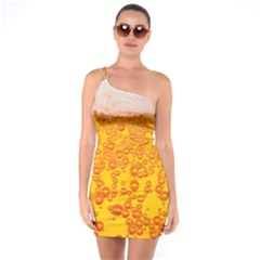 Beer Alcohol Drink Drinks One Shoulder Ring Trim Bodycon Dress by Ket1n9