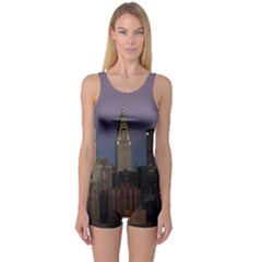 Skyline-city-manhattan-new-york One Piece Boyleg Swimsuit by Ket1n9