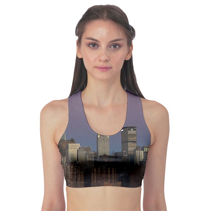 Skyline-city-manhattan-new-york Fitness Sports Bra