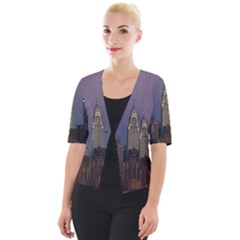 Skyline-city-manhattan-new-york Cropped Button Cardigan by Ket1n9