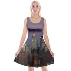 Skyline-city-manhattan-new-york Reversible Velvet Sleeveless Dress by Ket1n9