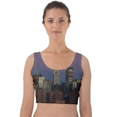 Skyline-city-manhattan-new-york Velvet Crop Top by Ket1n9