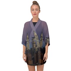 Skyline-city-manhattan-new-york Half Sleeve Chiffon Kimono by Ket1n9