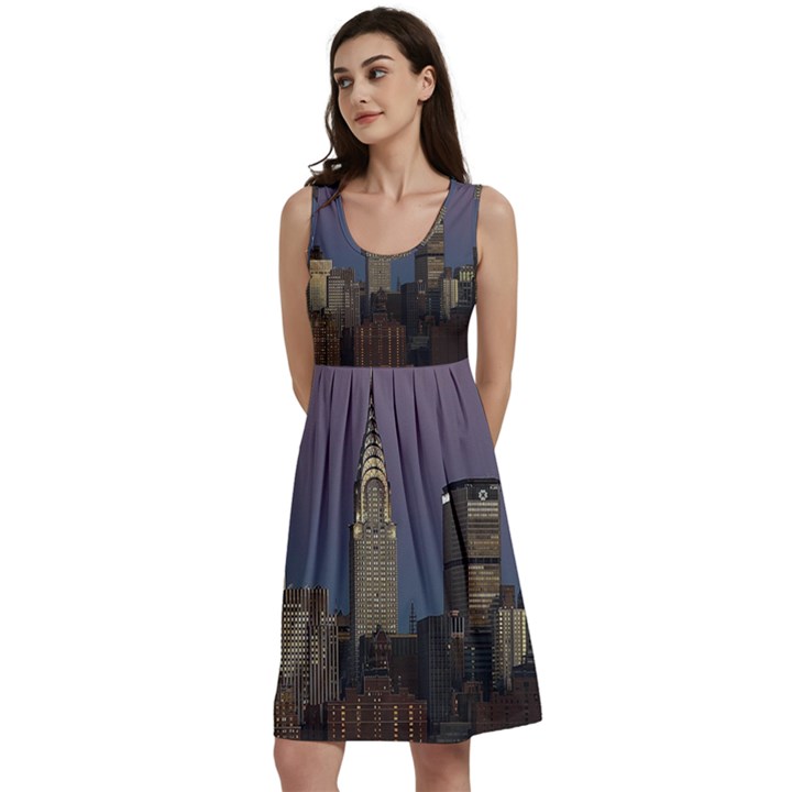 Skyline-city-manhattan-new-york Classic Skater Dress