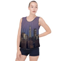 Skyline-city-manhattan-new-york Bubble Hem Chiffon Tank Top by Ket1n9