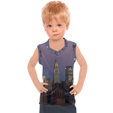 Skyline-city-manhattan-new-york Kids  Sport Tank Top by Ket1n9