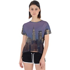 Skyline-city-manhattan-new-york Open Back Sport T-shirt by Ket1n9