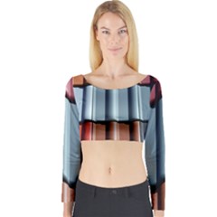 Shingle-roof-shingles-roofing-tile Long Sleeve Crop Top by Ket1n9