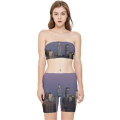 Skyline-city-manhattan-new-york Stretch Shorts And Tube Top Set by Ket1n9