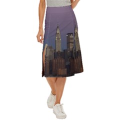 Skyline-city-manhattan-new-york Midi Panel Skirt by Ket1n9