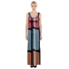 Shingle-roof-shingles-roofing-tile Thigh Split Maxi Dress by Ket1n9