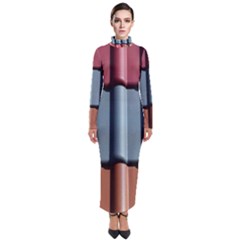 Shingle-roof-shingles-roofing-tile Turtleneck Maxi Dress by Ket1n9