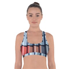 Shingle-roof-shingles-roofing-tile Cross Back Sports Bra by Ket1n9