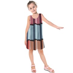 Shingle-roof-shingles-roofing-tile Kids  Sleeveless Dress by Ket1n9