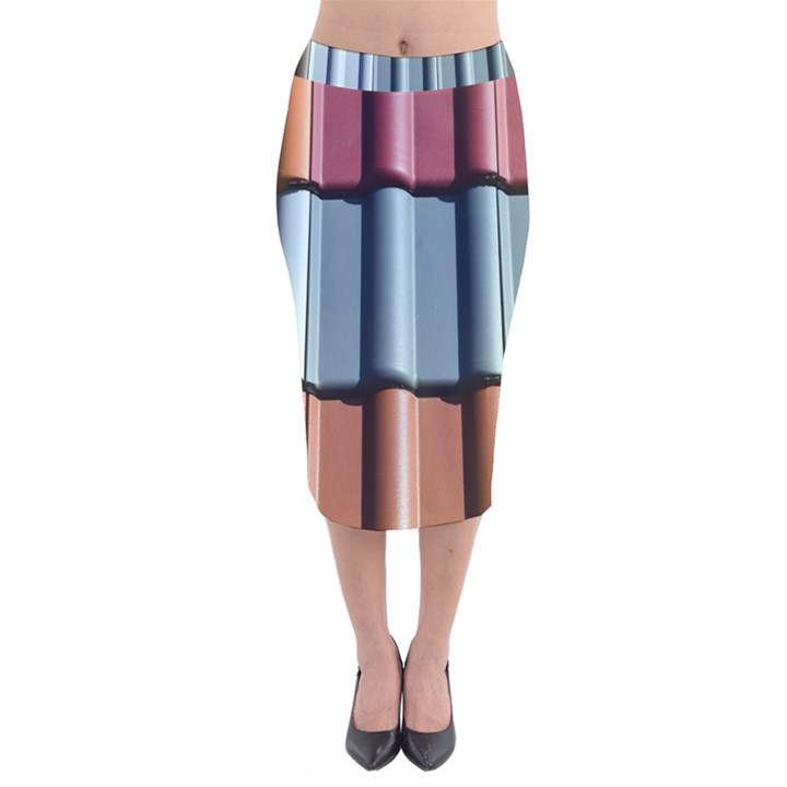 Shingle-roof-shingles-roofing-tile Velvet Midi Pencil Skirt