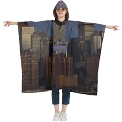 Skyline-city-manhattan-new-york Women s Hooded Rain Ponchos by Ket1n9