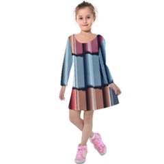 Shingle-roof-shingles-roofing-tile Kids  Long Sleeve Velvet Dress by Ket1n9