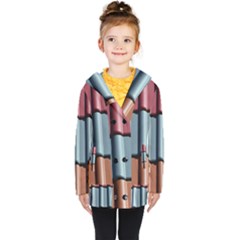 Shingle-roof-shingles-roofing-tile Kids  Double Breasted Button Coat by Ket1n9