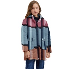 Shingle-roof-shingles-roofing-tile Kids  Hooded Longline Puffer Jacket by Ket1n9