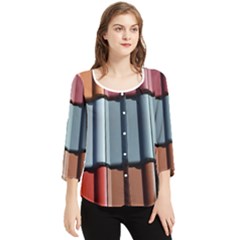 Shingle-roof-shingles-roofing-tile Chiffon Quarter Sleeve Blouse by Ket1n9