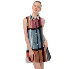 Shingle-roof-shingles-roofing-tile Sleeveless Shirt Dress by Ket1n9