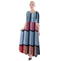 Shingle-roof-shingles-roofing-tile Half Sleeves Maxi Dress by Ket1n9