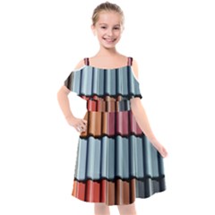 Shingle-roof-shingles-roofing-tile Kids  Cut Out Shoulders Chiffon Dress by Ket1n9