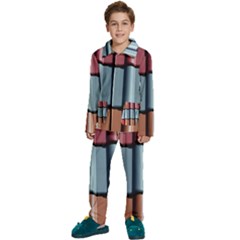 Shingle-roof-shingles-roofing-tile Kids  Long Sleeve Velvet Pajamas Set by Ket1n9